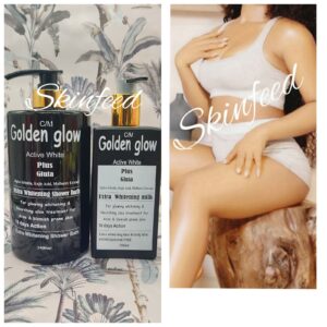 Golden Glow Active White Plus Gluta Shower Bath, Intensive H.C + Lotion 2pcs