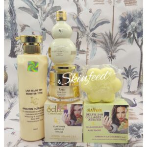 10-1067.jpg 4pc. Lait Selfie 24h Booster Set: Lotion, Serum, Face Cream & Soap. Authentic