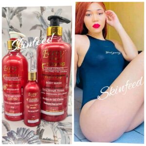 3pcs Easy Glow Red. Body polisher ORGANIC formula  Shower Gel, Lotion & Serum