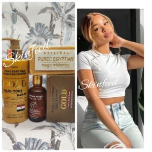 Pur gyptian Magi Whitening Gold Maxi-Tone 300ml+ Pure Egyptian Milk Serum + Soap