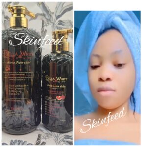 10-1410.jpg Bella-white Glutta-glow Whitening Body Lotion& Shower Gel With Papaya 1000mlπ