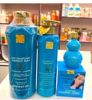 LAIT SNAPCHAT DIAMOND BLEU LIGHTENING BODY LOTION + SHO + FACE CREAM & Oil