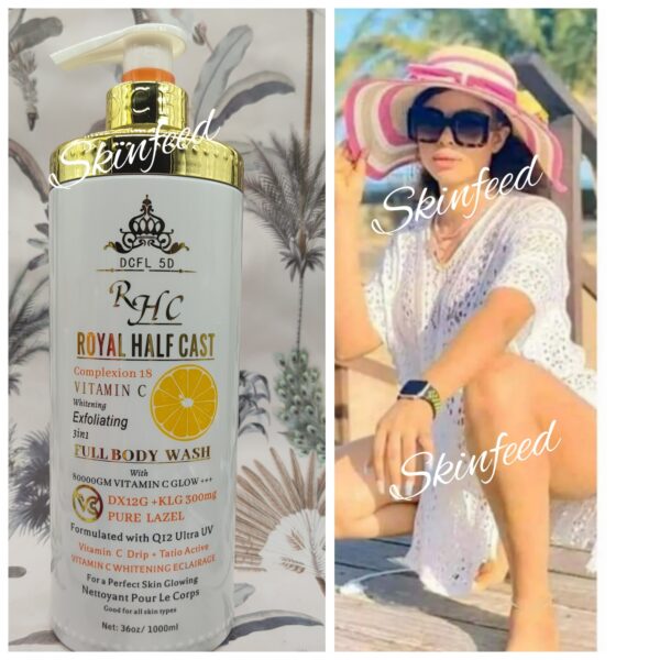 RHC Royal H-C Vit.C & Q12 Ultra whitenezer 3in1 Full Body Wash  spf50 1000ml