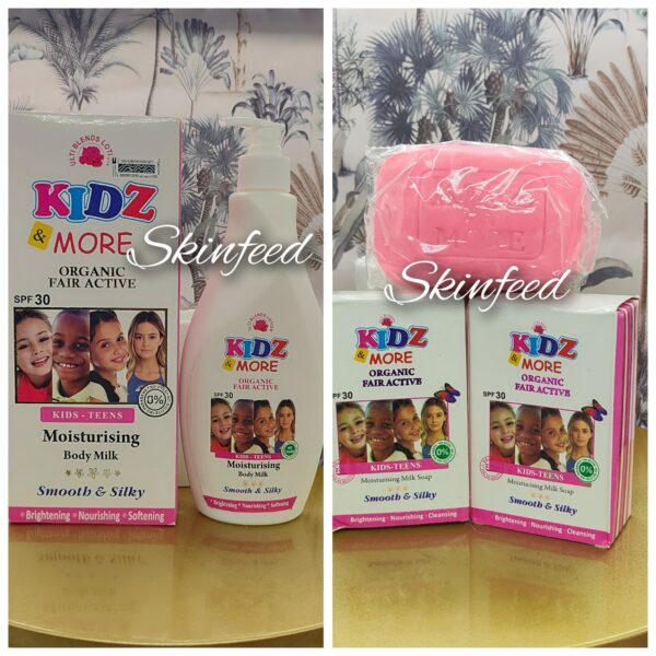 2pcs Kidz & more mix fruit vit C luminaire moisturizing body lotion  & one soap