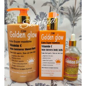 Golden Glow Maxitone Vitamin C Bath, Vit.C Active Whitening Lotion & Serum