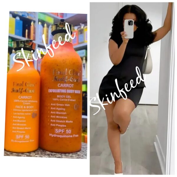 Final Glow Half-C CARROT  Whitening Face & Body lotion 500ml Spf50 💯 AUTHENTIC