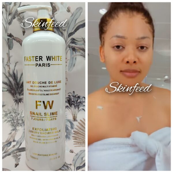 2pcs FASTER WHITE Paris SNAIL [SLIME] Super Whitening Body Lotion & Shower Gel