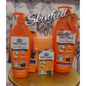 Fair child natural skin tone with egg yolk+ honey body lotion, soap & Shower Gel