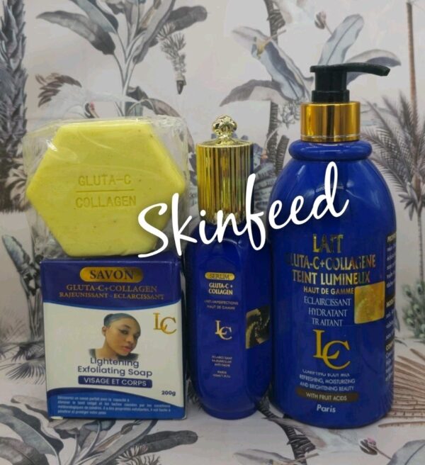 4 In 1 Lait Gluta- C + Collagen  Clarifying Whitening Lotion, serum, F.Cream....