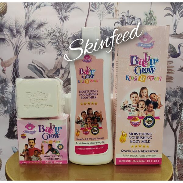 Baby Glow Kids & Teens Glowing Moisturizing Nourishing Body Lotion & Soap X1 💯%