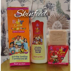 10-253.jpg Baby glow kids teens carrot almond body milk 400ml & Soap X1