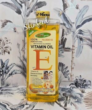 Veet gold pure natural vitamin  E 70000i.u face body repair glow Oil 1000ml