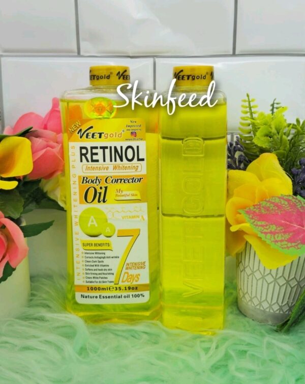 veet gold Retinol Face body corrector oil 1000ml  Vitamin A Anti Aging & Wrinkle