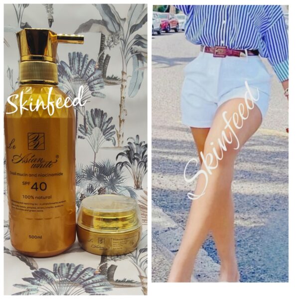 Le Asian White Snail Mucin, Body Lotion & GLOW face Cream. Anti Sun Burn Spf40.