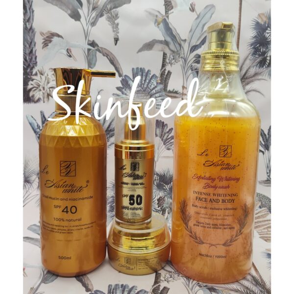 Le Asianwhite 4pcs. Shower gel, lotion. Serum & Face Cream 💯 satisfaction