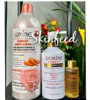 3pcs Set; Lumine Carrot Body Lotion, Shower Gel & Serum 💯 Satisfaction 👌