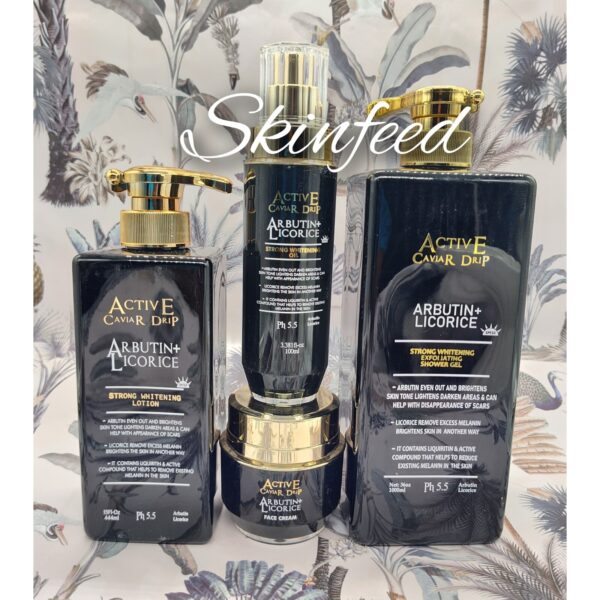 Active Caviar Drip lotion  with Serum And Face Cream, Shower Gel 4 In 1 Set