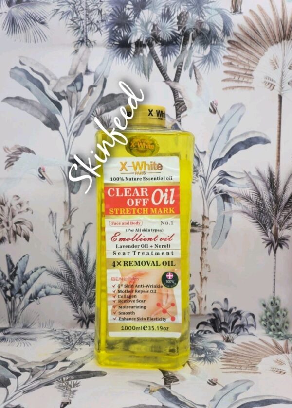 X1 X-White Paris Clear All Stretch Mark Whitening Glowing Face&Body Oil   1000ML