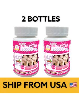 Supreme Gluta White 1500000Mg Whitening Anti Aging Reduce Softgel 30pc 2 Bottele