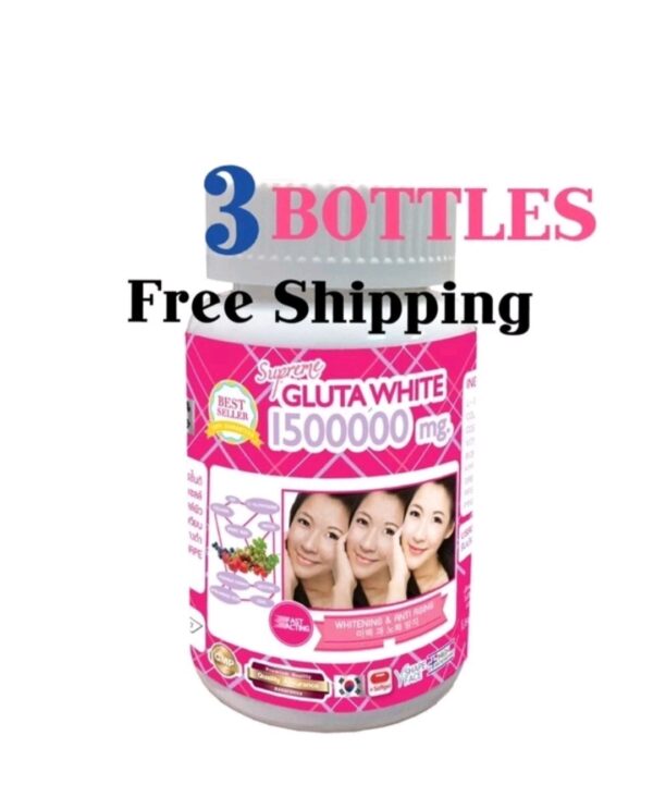 3X Gluta White Supreme 1500000Mg Whitening Anti Aging Reduce Freckle 30 Softgels