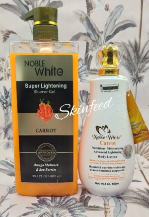 10-470.jpg NOBLE WHITE CARROT NUTRITIOUS SKIN LIGHTENING BODY Lotion & Shower Gel 1000ml X1