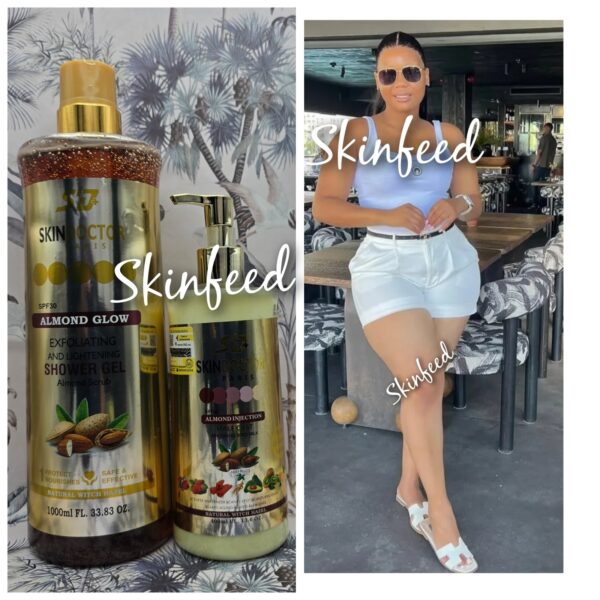 Original Skin Doctor Paris Almond Glow Exfoliating/Lightening Shower gel +Lotion