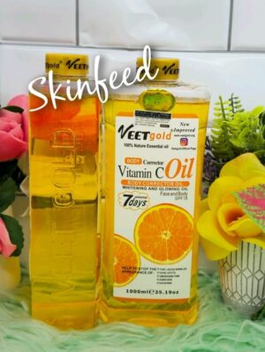 💯  Veet Gold Vitamin C Body corrector Oil  1000ml SPF15