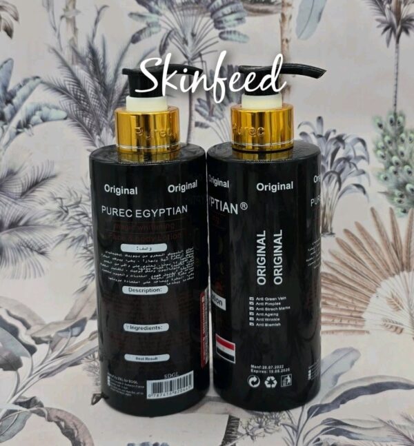 Original Purec Egyptian Gold 3X HC face & body LOTION, Shower Gel Spf 40 & Serum