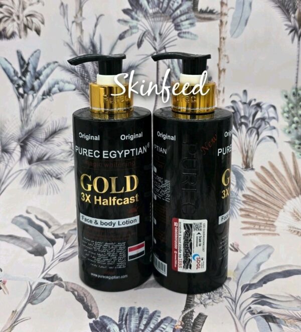 X2 Original Purec Egyptian gold 3X HC face & body LOTION 300ml x 2 bottle Spf 40