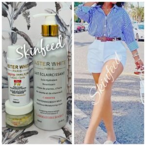 FASTER WHITE Paris CAROTTE Body Lotion, F Cream& Serum Skin Lightening 500ml👌