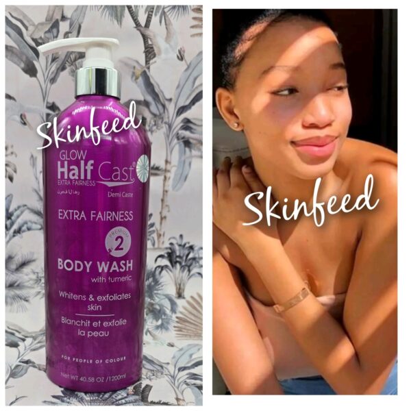 Glow Extra Fairness Lightening Body Wash 1200ml & Beauty Milk 450ml.