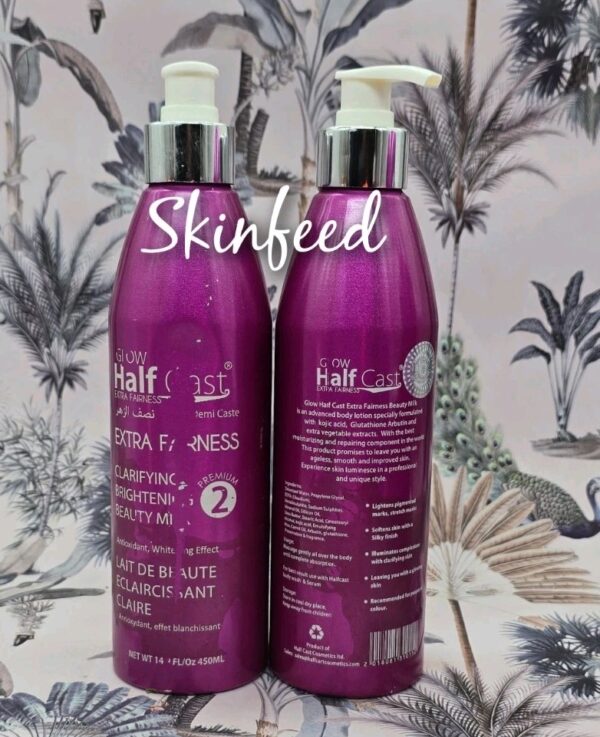 2×  Glow Extra Fairness Clarifying Brightening Beauty Milk 450ml.