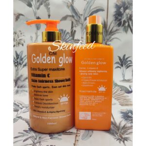 2 In 1 Set Golden Glow Corrot Lotion + Exfoliating Vit.C shower Cream 1000ml .