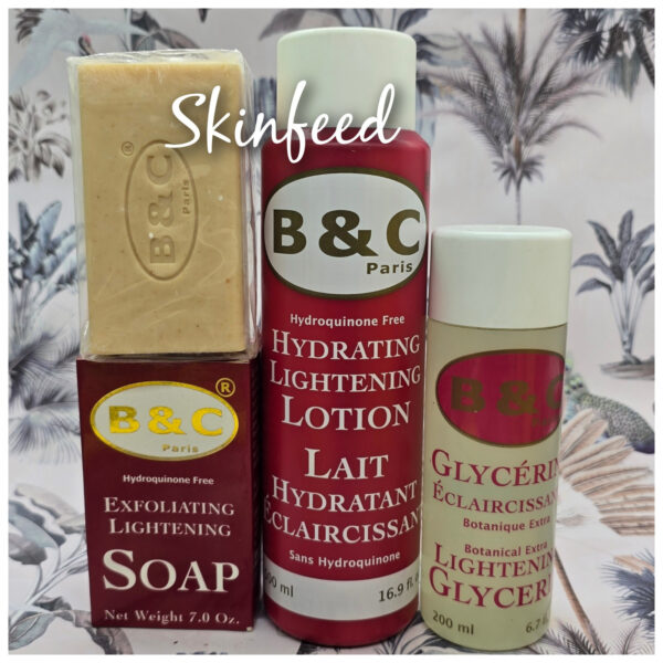 3pcs B&C PARIS Whitening Body Lotion, Clarifying Glycerin & Bar Soap👌👌X1