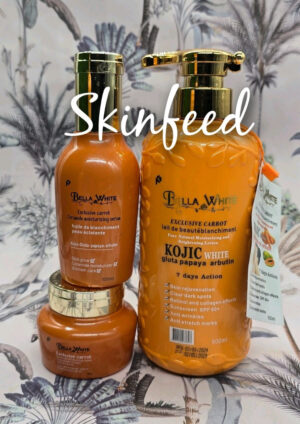 3pc. Bella-white Exclusive Carrot. 7 Days Kojic Body Lotion, Serum & Face